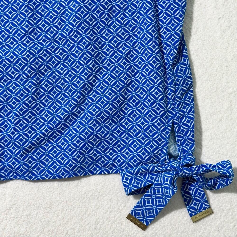 Mk Michael Kors Blue Monogram Patterned Linen Sid… - image 5